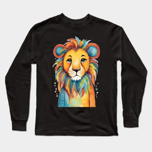 Colorful Lion for Kids Long Sleeve T-Shirt